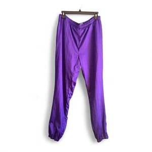 Vintage 90s Nylon Joggers‎ Women's Size Medium Purple Retro Swishy Pants